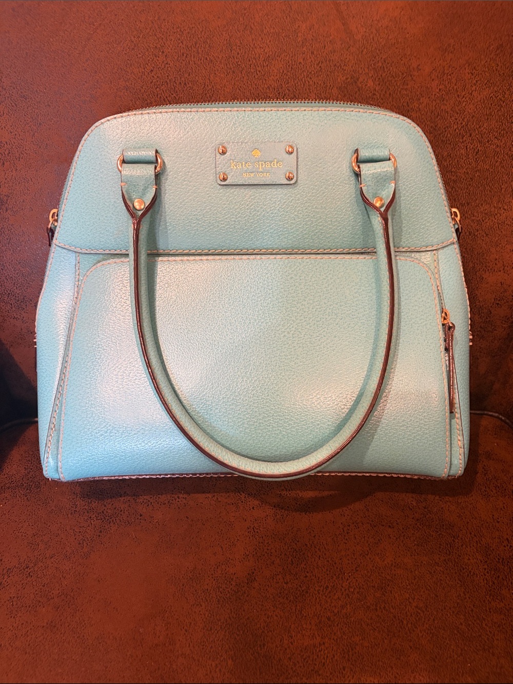 kate spade Mint Green Dome Satchel with Gold Hardware